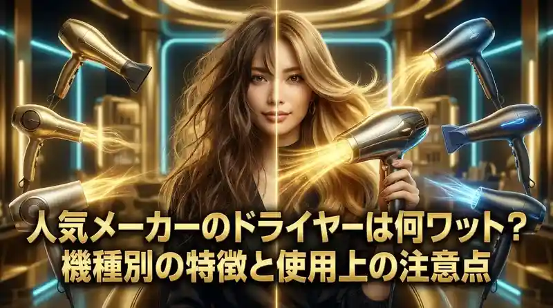 人気メーカーのドライヤーは何ワット？機種別の特徴と使用上の注意点