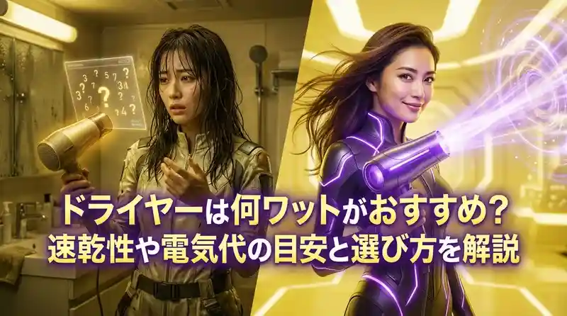 ドライヤーは何ワットがおすすめ？速乾性や電気代の目安と選び方を解説