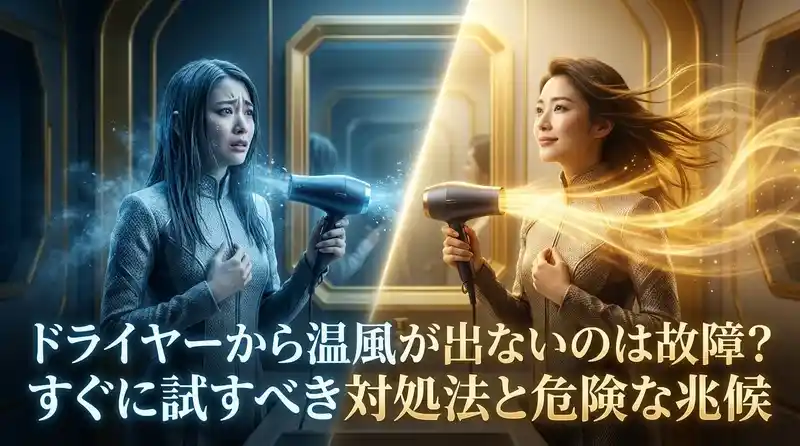 ドライヤーから温風が出ないのは故障？すぐに試すべき対処法と危険な兆候